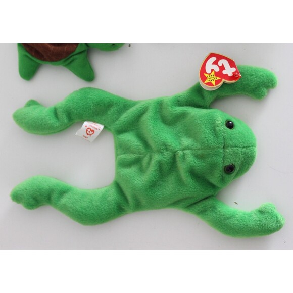 3 Set Ty 1993 Teenie Beanie Babies Legs Frog Speedy Turtle 3rd Gen 4020 4030 - Picture 4 of 11